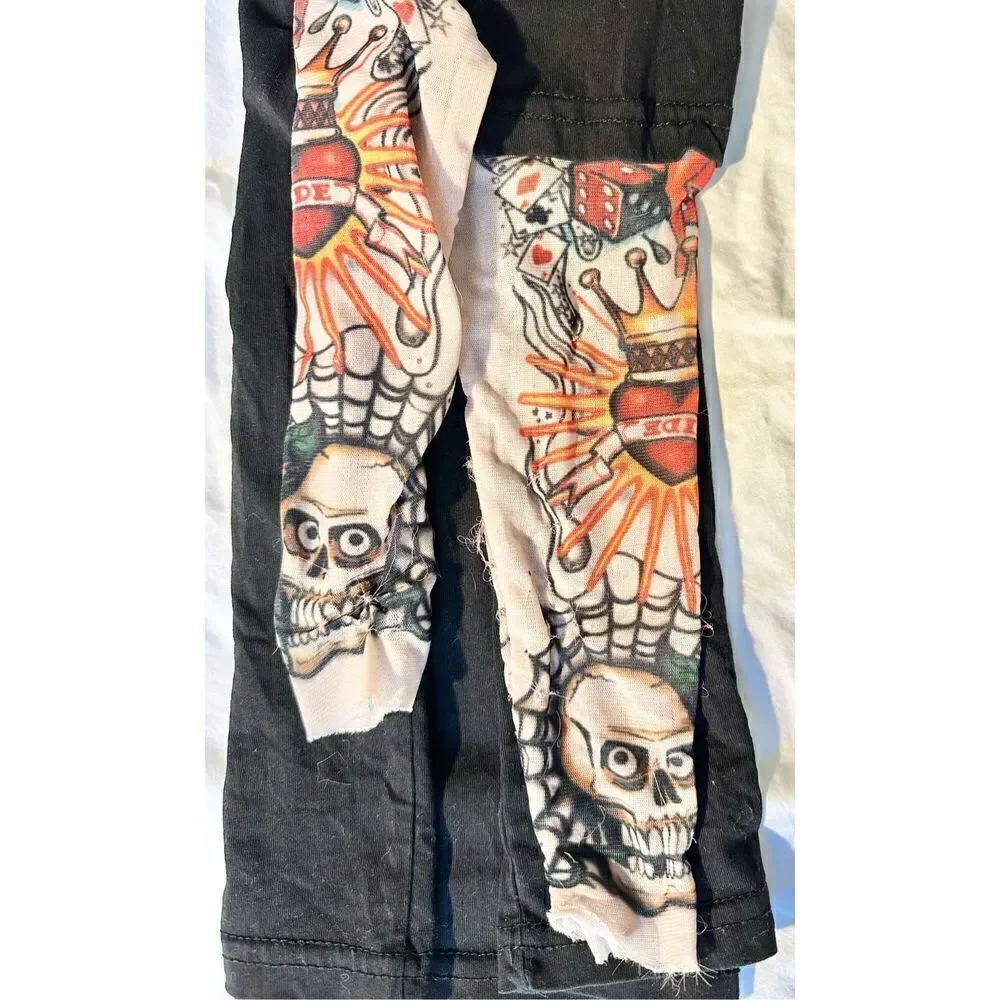 Jr Grunge Tatoo-Sleeve T-Shirt, Sz 110 (4-5)